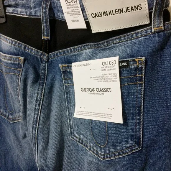 Calvin Klein Jeans men's slim patch high rise jean “straight leg